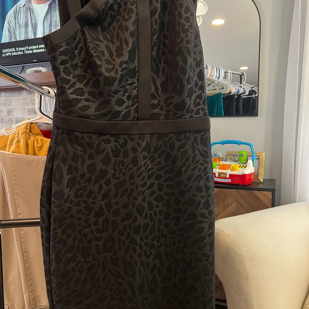 Elegant Black Leopard Print Dress